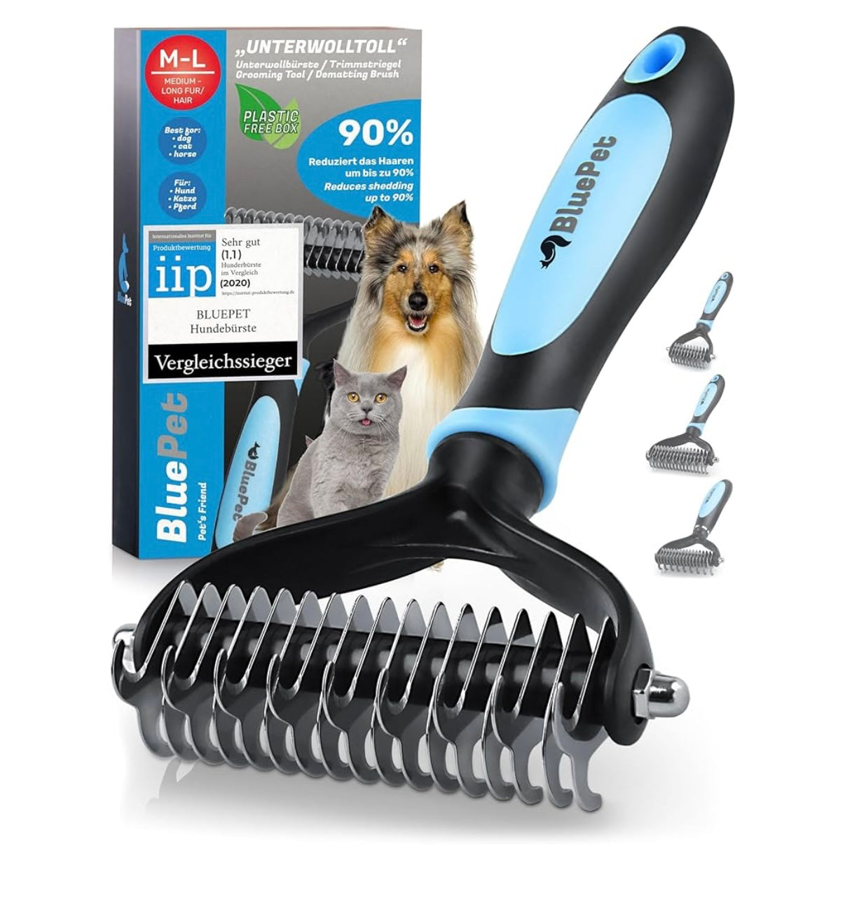 Unterwollbürste - Unterfellbürste blau