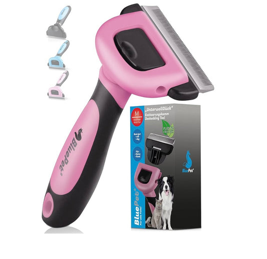 Kurzhaar Unterfellbürste - Gr. M mit 66 mm Kammblatt - rosa