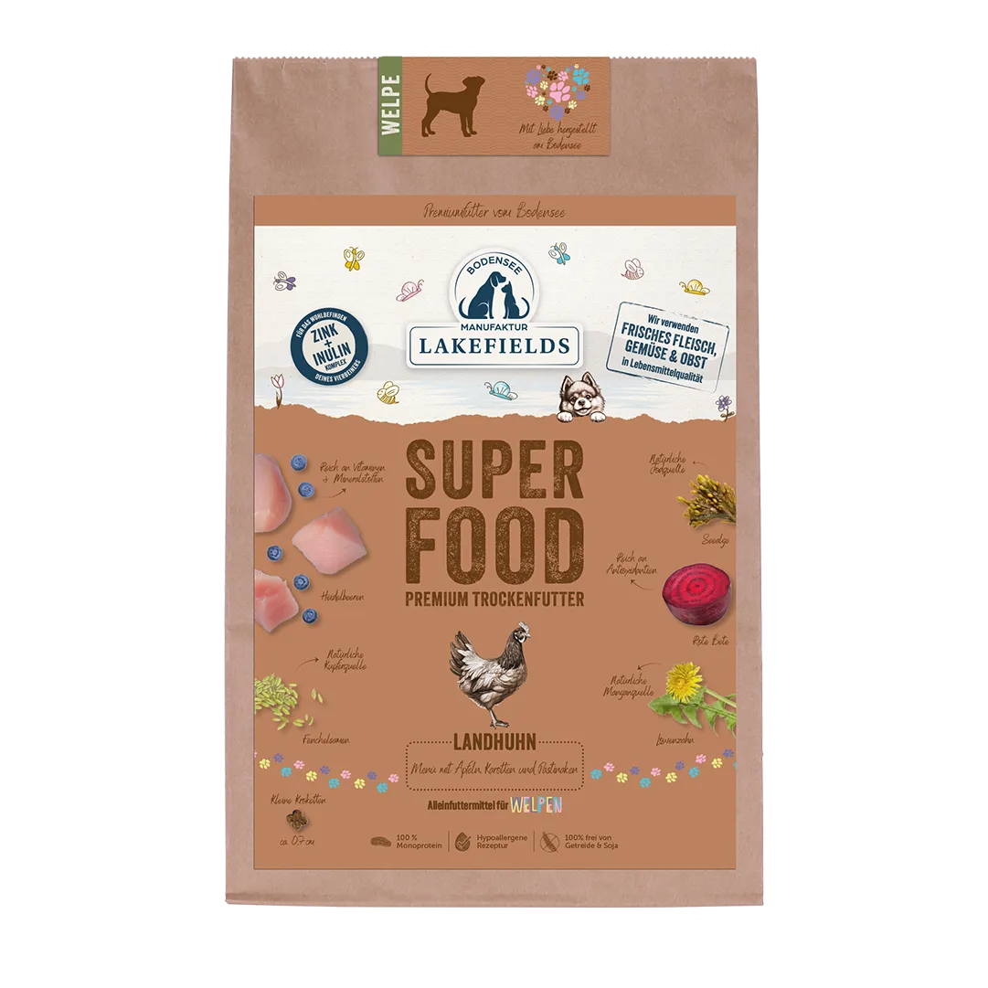 Lakefields Trockenfutter Superfood Huhn Welpe