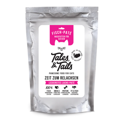 Tales & Tails Nassfutter für Katzen mit 100% Lachs - 100g