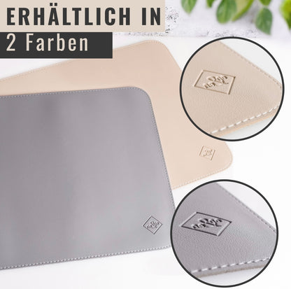 Futternapf-Unterlage aus veganem Leder - Hund & Katze | Taupe