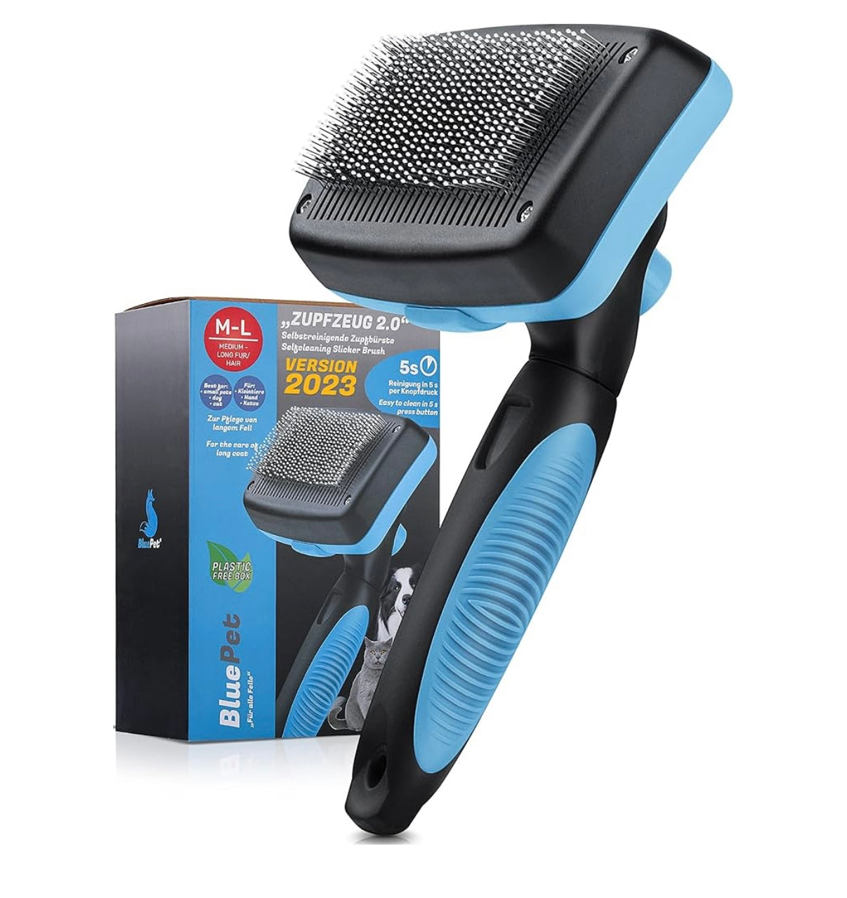 Selbstreinigende Zupfbürste - blau