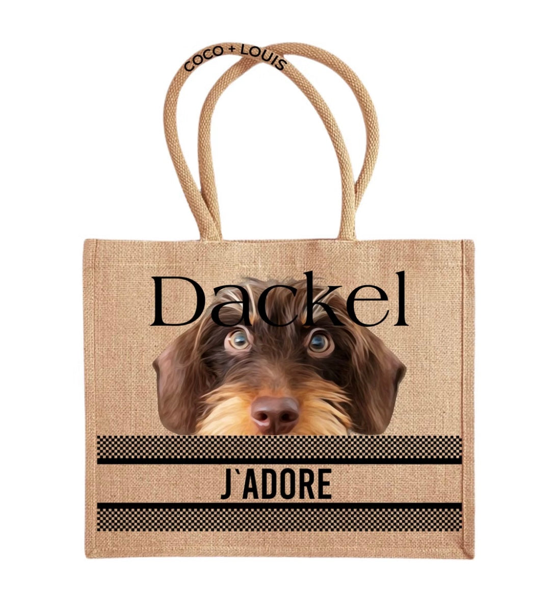 COCO+LOUIS Shopper Dackel Rauhaar braun