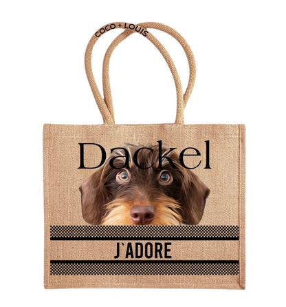 COCO+LOUIS Shopper Dackel Rauhaar braun