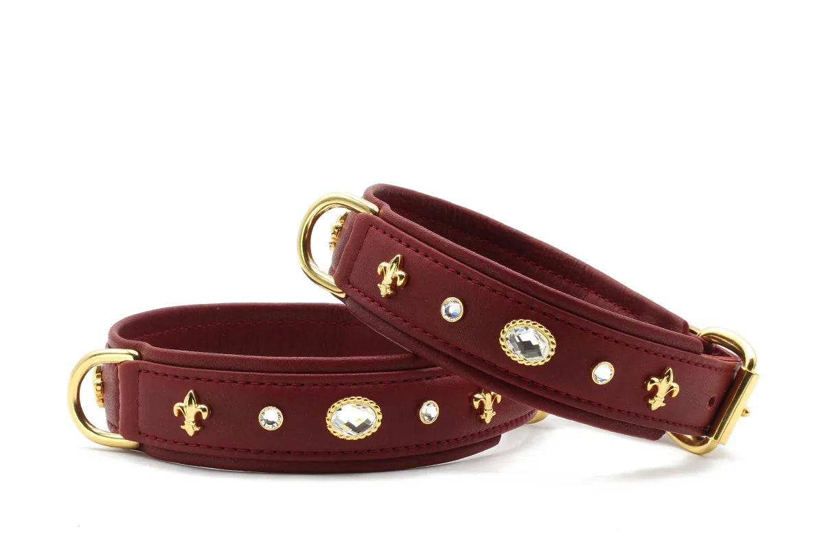 Halsband Diamond - Burgundy/Goldfarben