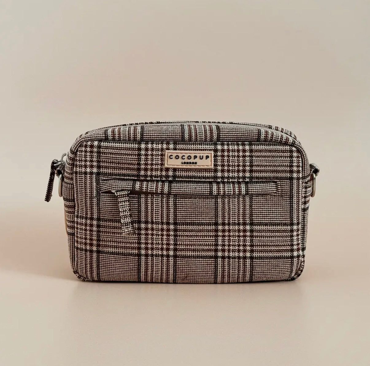 Gassitasche braunes Pup Plaid