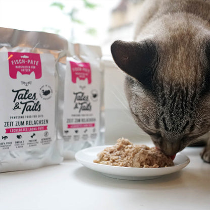 Tales & Tails Nassfutter für Katzen mit 100% Lachs - 100g