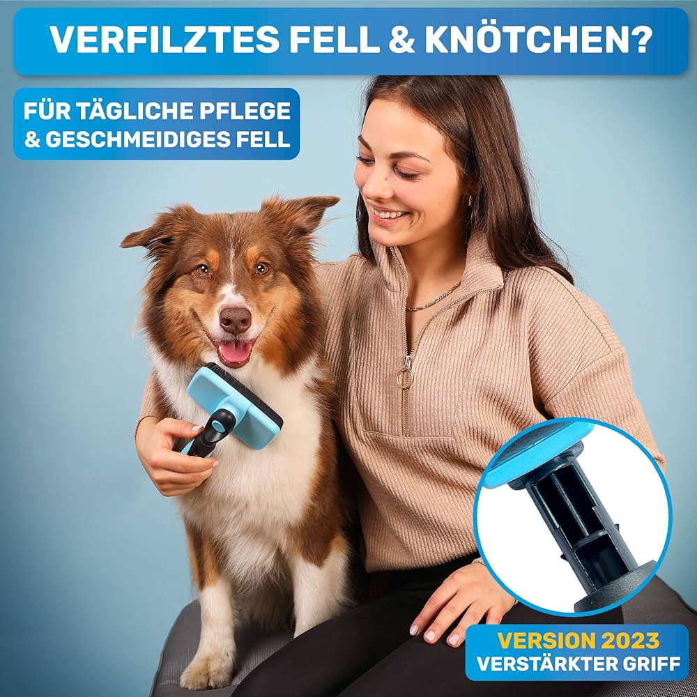 Selbstreinigende Zupfbürste - blau