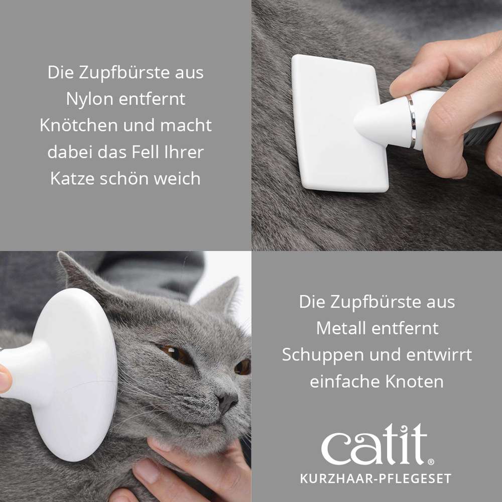 Bürsten-Set für kurzhaarige Katzen