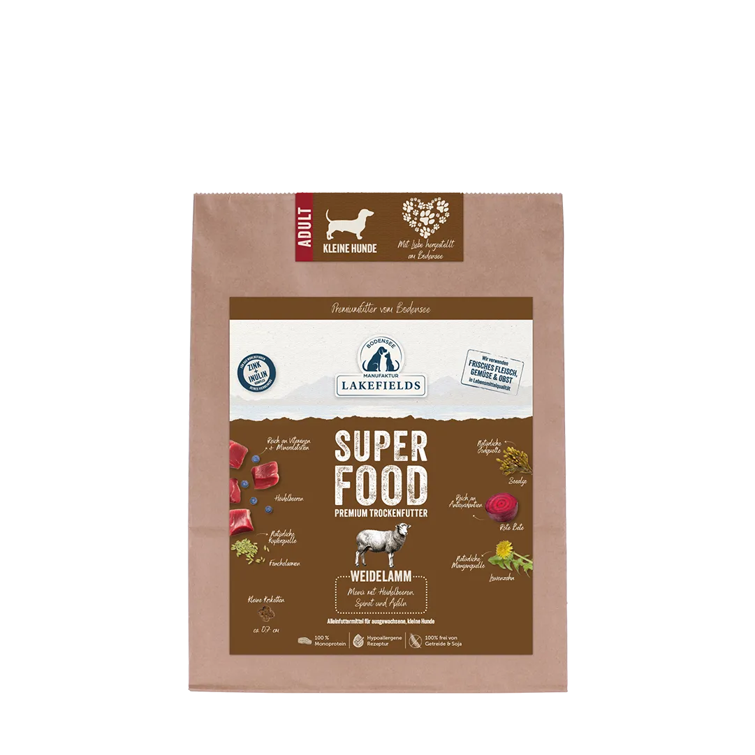 Lakefields Trockenfutter Superfood Lamm Adult, Mini 1kg