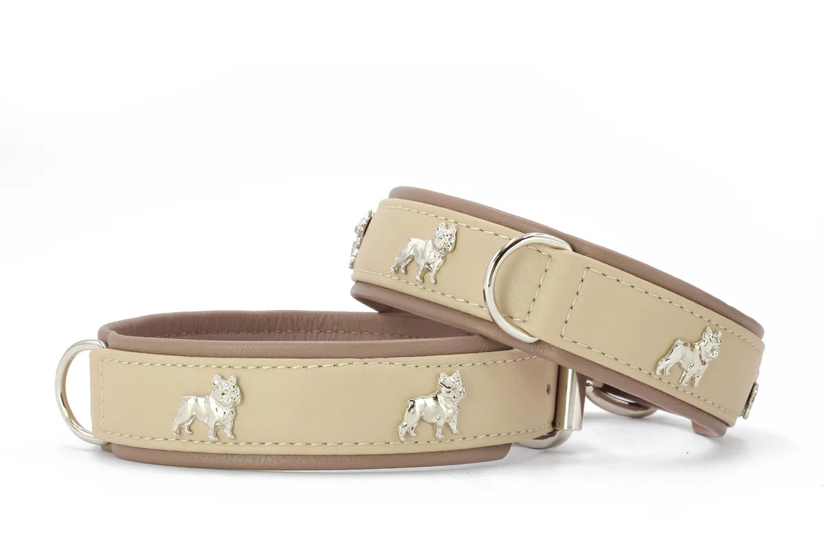 Halsband Französische Bulldogge - Elfenbein
