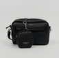 Leder Hundespaziergangtasche Set- Schwarz