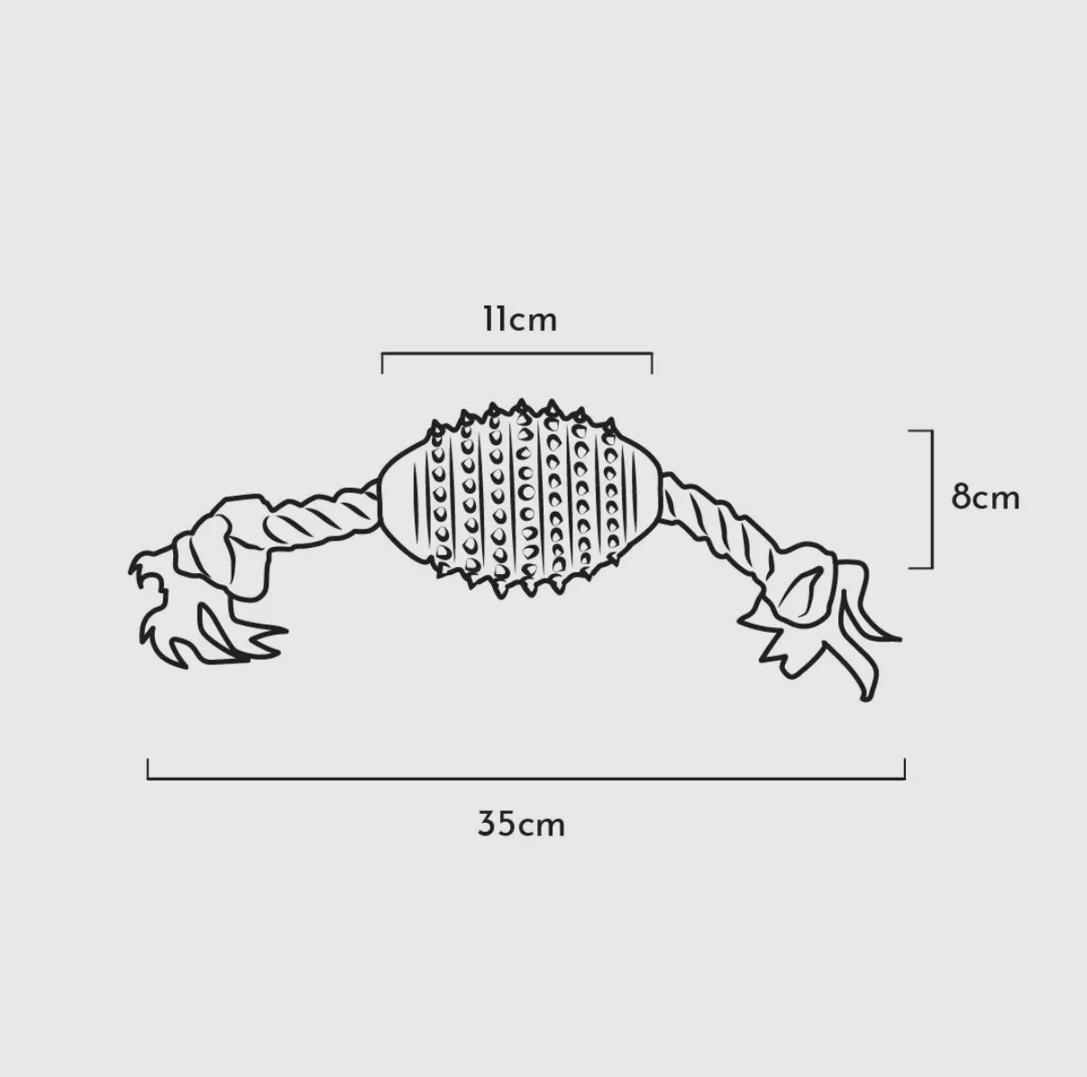 Rugby Hundespielzeug mit Spike & Rope