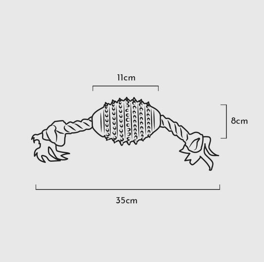 Rugby Hundespielzeug mit Spike & Rope