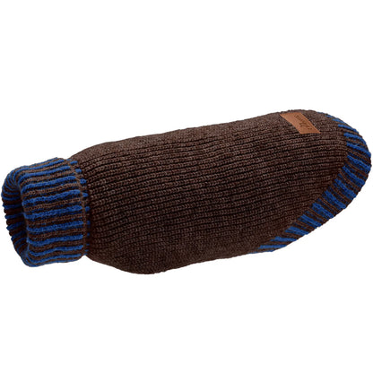 Hundepullover Odense mit Mütze Set braun/blau