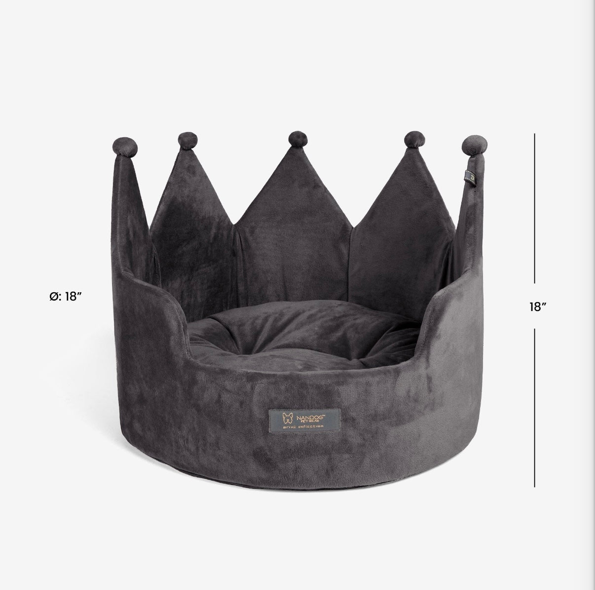 Kronenbett Dunkelgrau