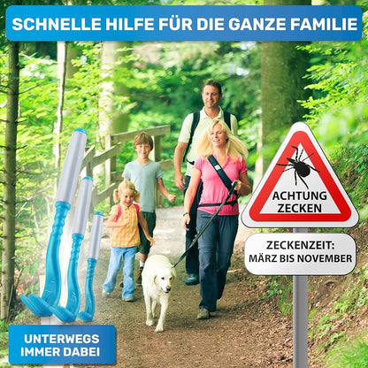 3 x Zeckenhaken, Zeckenentferner blau