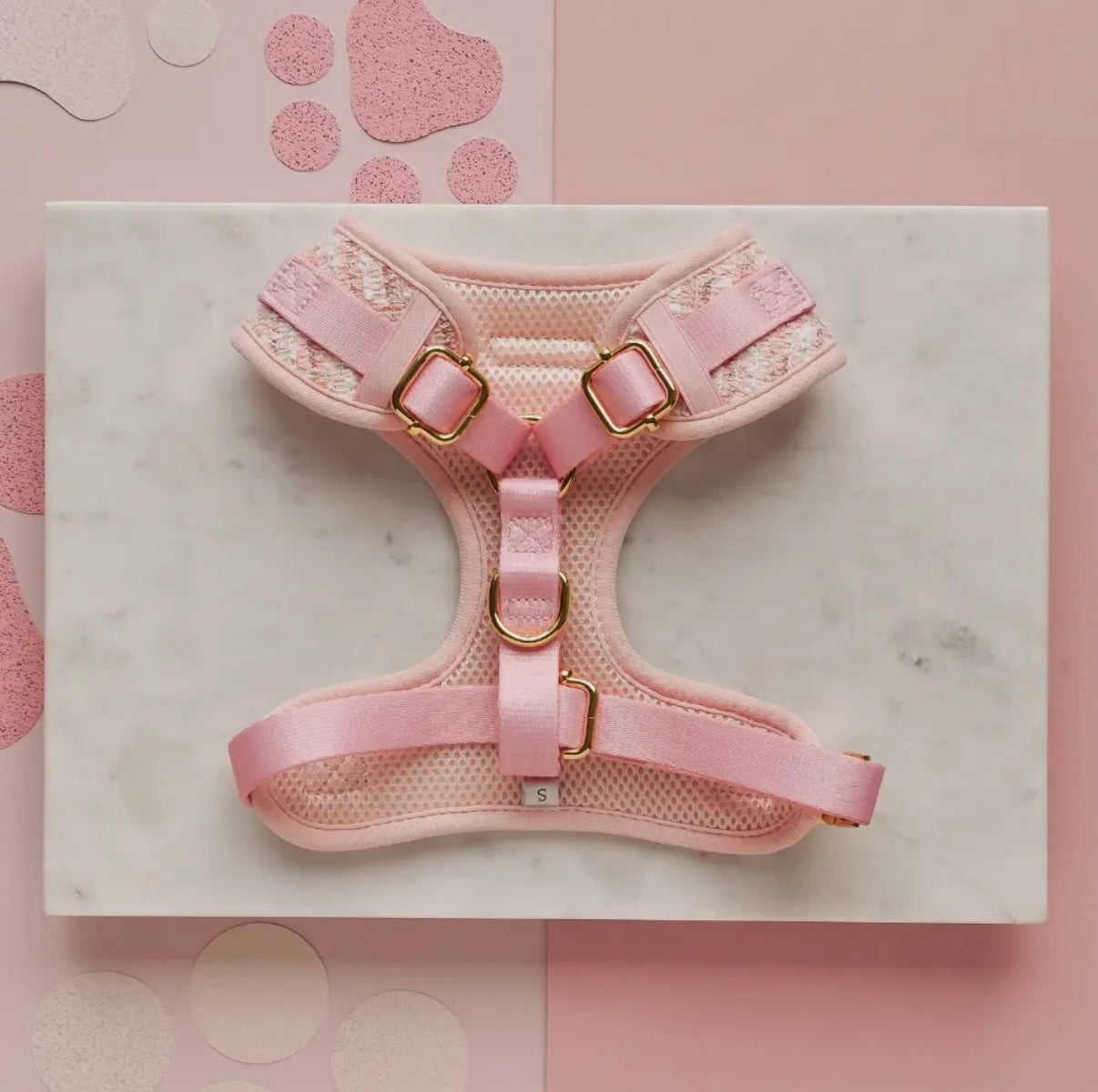 Cocopup Geschirr-Rosa strukturierter Tweed