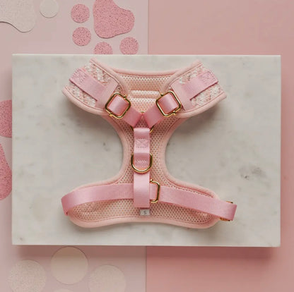 Cocopup Geschirr-Rosa strukturierter Tweed