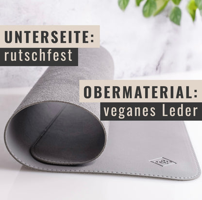 Futternapf-Unterlage aus veganem Leder - Hund & Katze | Grey