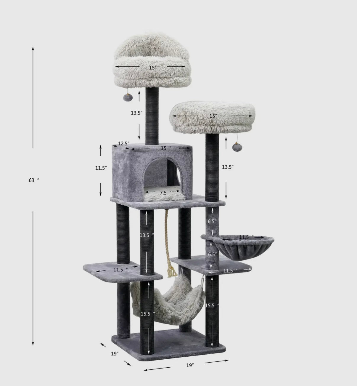 Catry Bradbury Kratzbaum, 7-stöckig, Grau