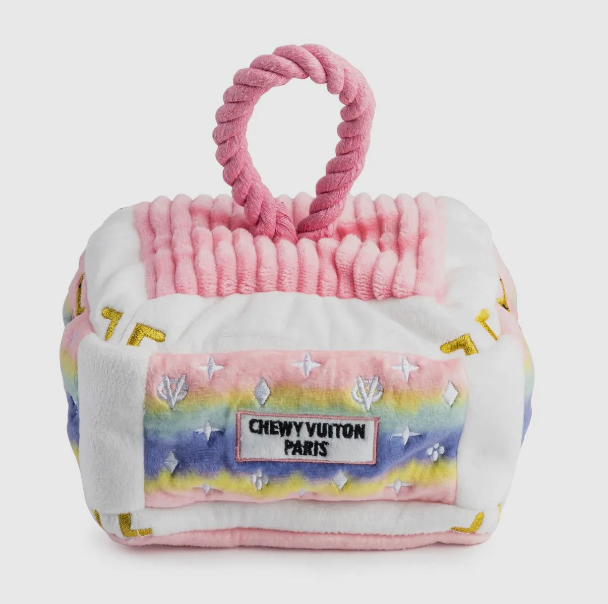Chewy Vuiton Trunk Hundespielzeug pink
