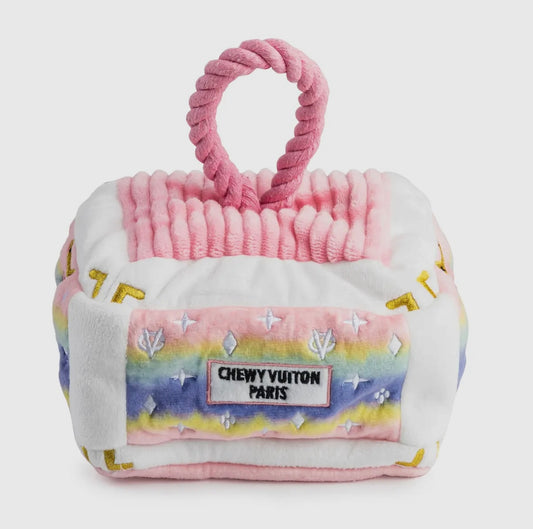 Chewy Vuiton Trunk Hundespielzeug pink