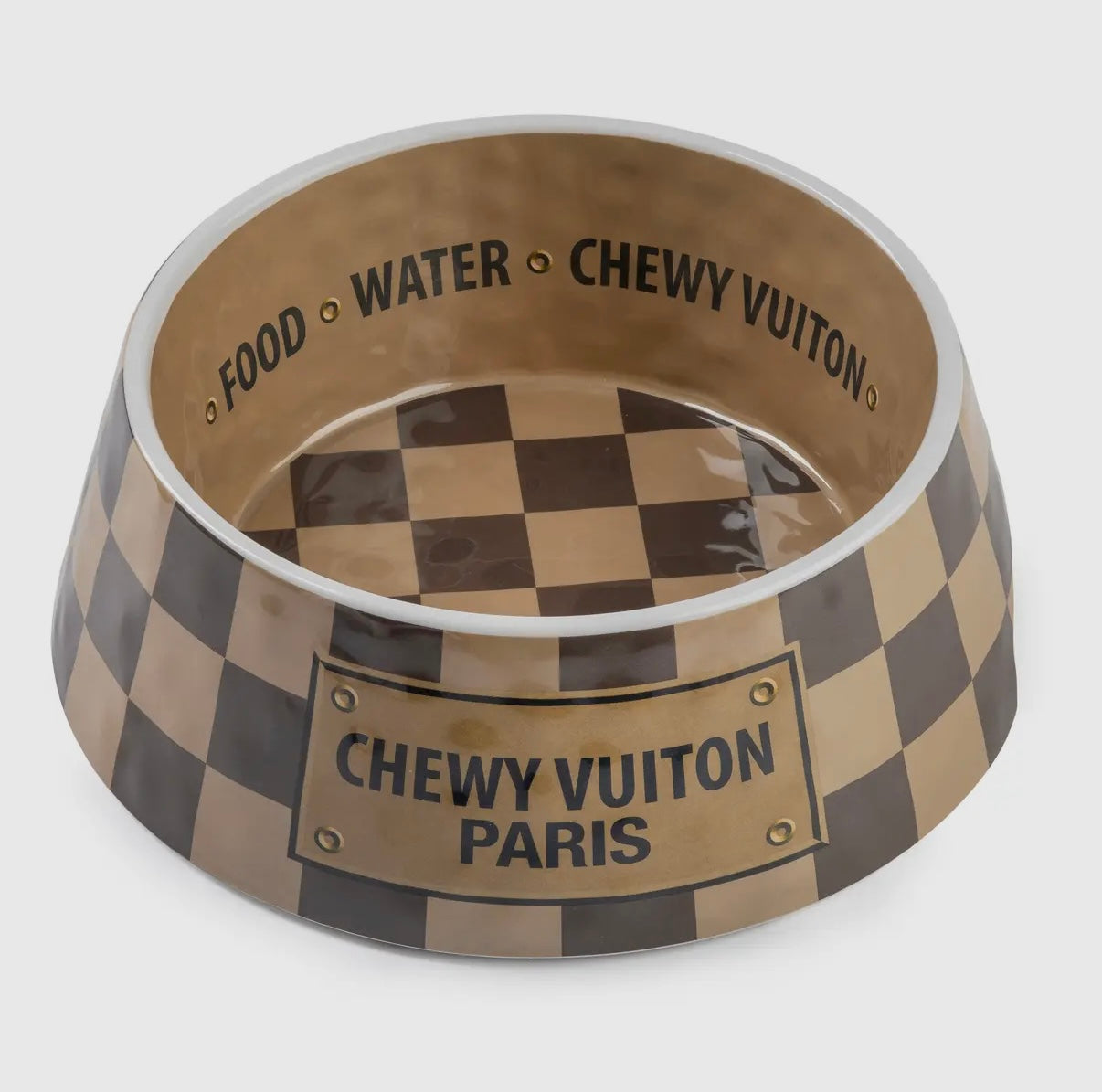 Chewy Vuiton Hundenapf checker
