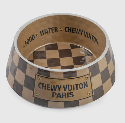 Chewy Vuiton Hundenapf checker